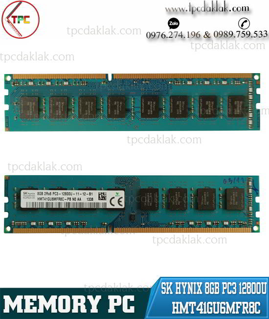 Ram PC ( Desktop ) | Ram Máy Tính Bàn SK Hynix Corea 8GB PC3 12800U| HMT41GU6MFR8C ( NEW )