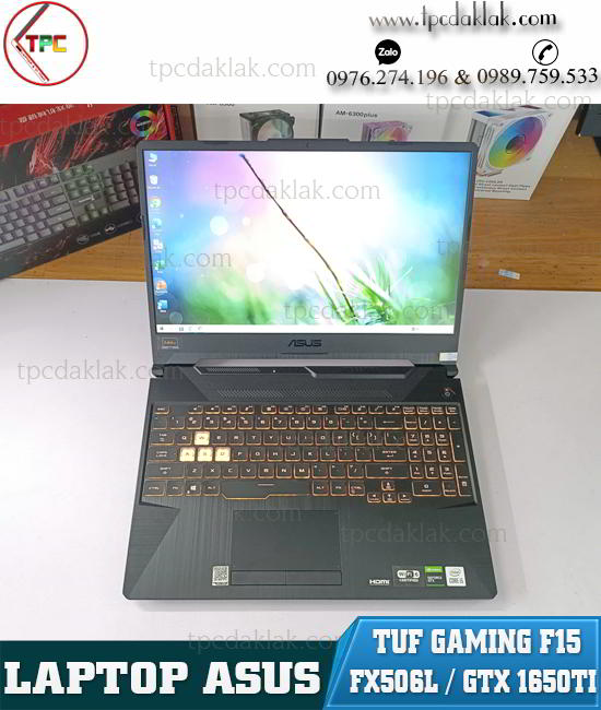 Laptop Asus TUF Gaming F15 FX506L/ Intel Core I5 10300H/ Ram 16GB PC4/ SSD 512GB NVME/ GTX 1650TI 4GB / Màn hình 15.6" 144Hz FHD