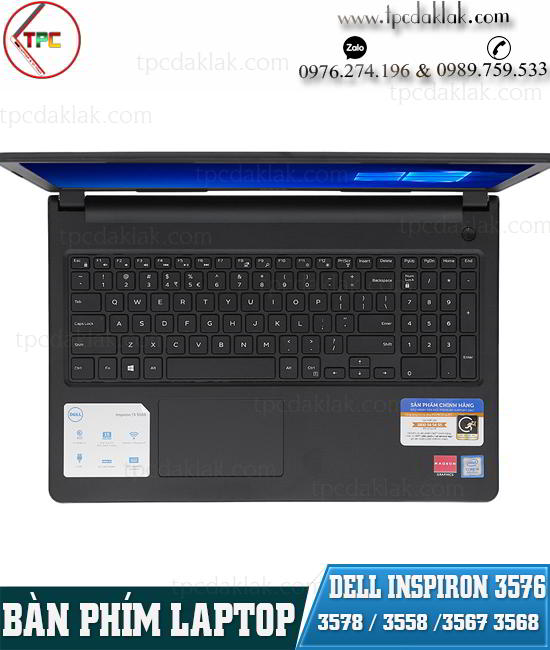 Bàn phím Laptop Dell Inspiron 15 3576 3578 3567 3568 3558 3559 3542 3543 3552 0JYP58, JYP58, 0YH3FC, YH3FC