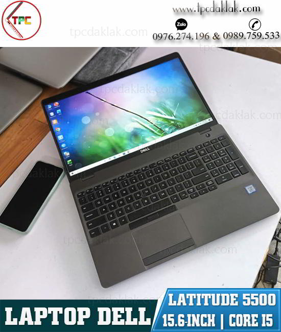 Laptop Dell Latitude 5500/ Intel Core I5 8365U/ Ram 8GB PC4/ SSD 256GB NVME/ Intel UHD Graphics 620/ LCD 15.6" FHD