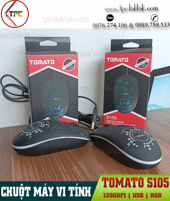 Chuột Gaming, Văn Phòng Tomato S105 [ USB / Black / LED RGB  ] | Mouse Tomato S105 1200DPI
