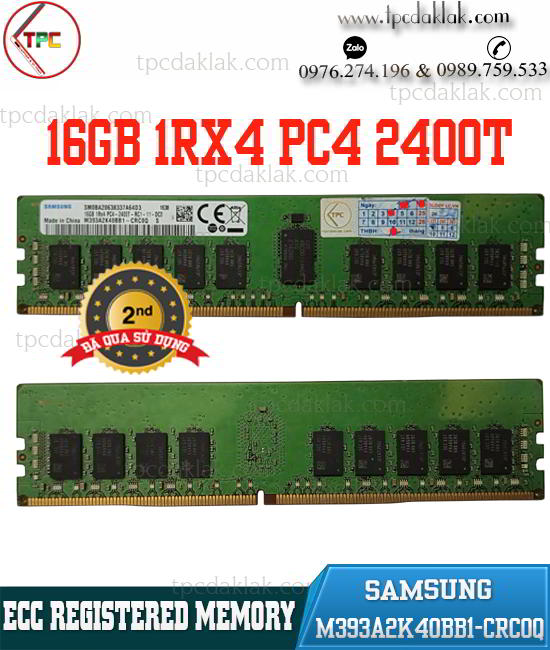 Ram PC ( Desktop ) - Ram ECC Registered  Samsung 16GB DDR4 / PC4 2400Mhz 2400T M393A2K40BB1-CRC0Q
