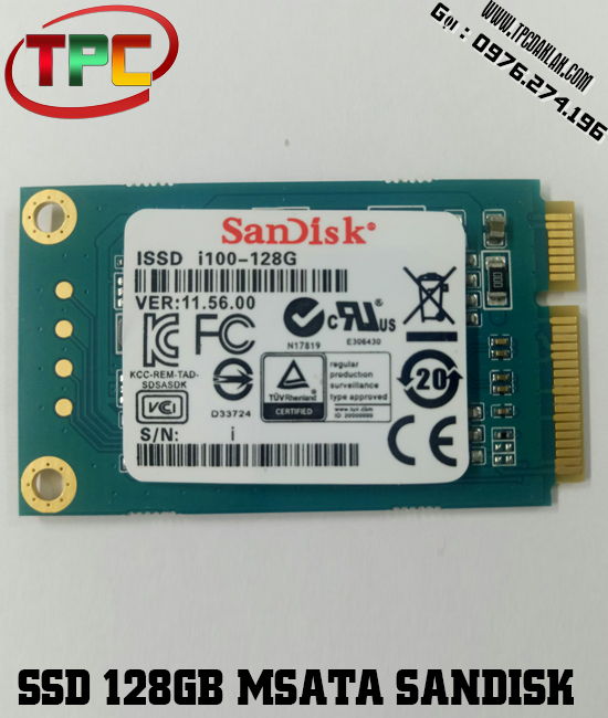 SSD MSATA 128GB SANDISK ISSD I100-128G VER 11.56.00 | SSD MSATA 128GB DÙNG CHO LAPTOP 