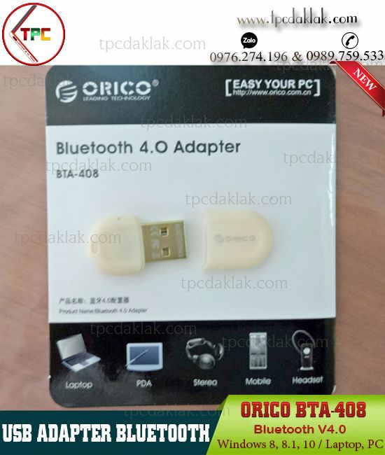 USB Bluetooth Orico 4.0 Adapter ( BTA-408-GD ) | Thiết Bị Kết Nối Bluetooth Cho Laptop, Máy Tính
